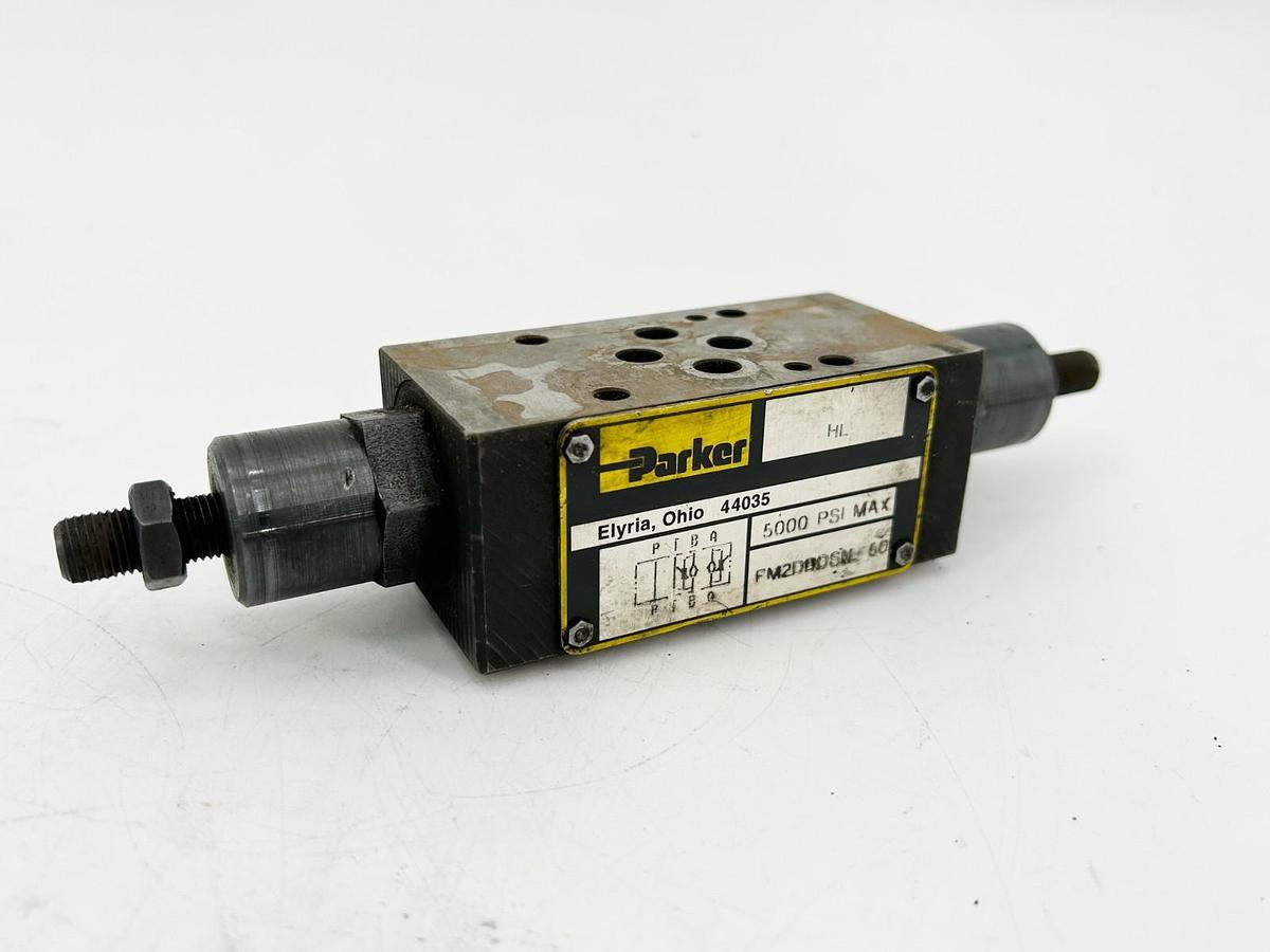 Used Parker FM2DDDSN50 Solenoid Valve 5000PSI Max