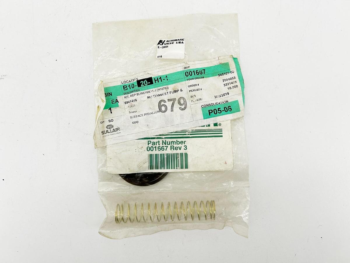 New Sullair 001667 Blowdown Valve Repair Kit