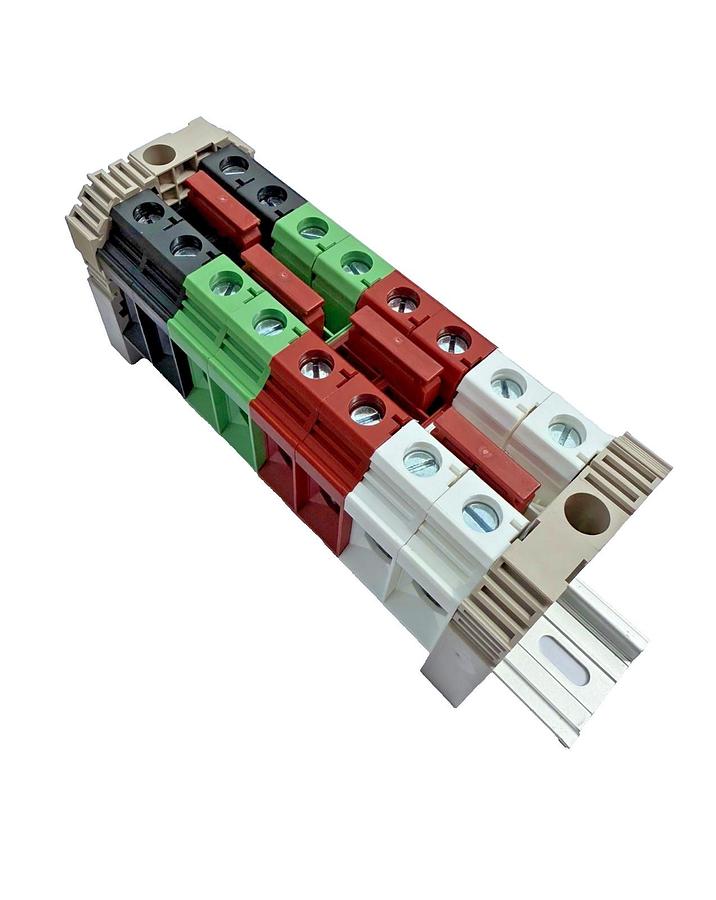 Used Lot of 4 Allen Bradley 1492-H6 Ser C Terminal Blocks Fuse Holder 1P 15A 300V