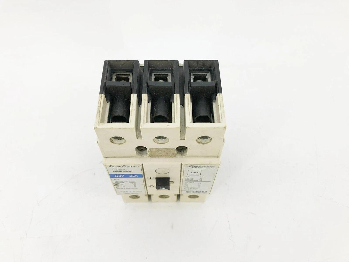 Used Eaton Automation Direct G3P-030 Circuit Breaker 480 VAC / 250 VDC 3-Pole 22KA