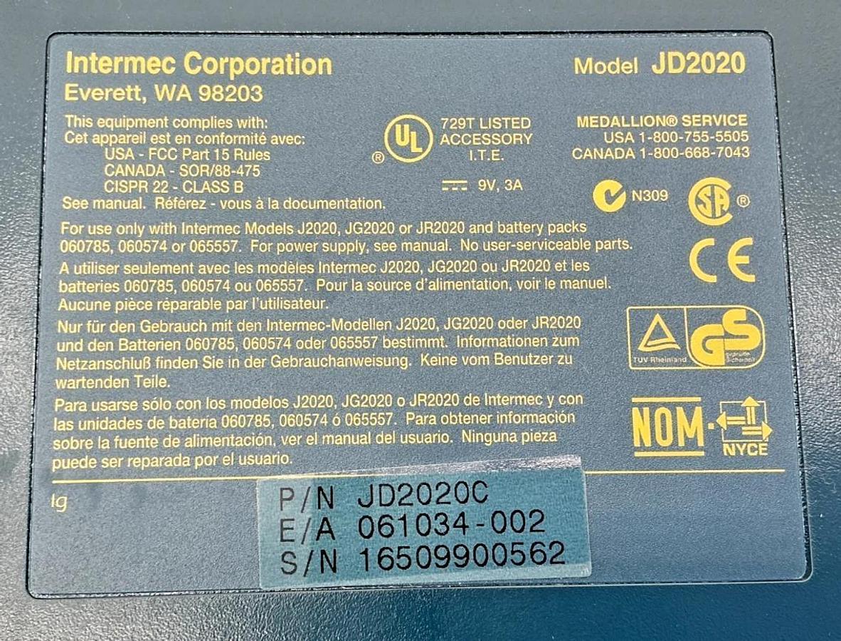 Used Intermec Corporation JD2020C Communication and Charging Dock Model JD2020