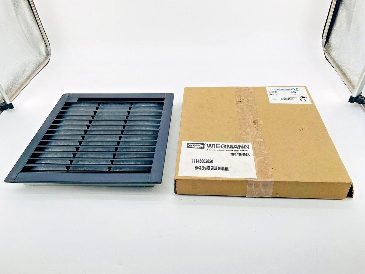 New Hubbell Wiegmann WPFA50/60BK Exhaust Grille and Filter Black 11145002050