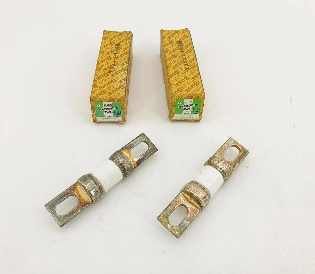 Lot of 2 New Bussmann FWH-70A Semiconductor Fuses 70A 500V