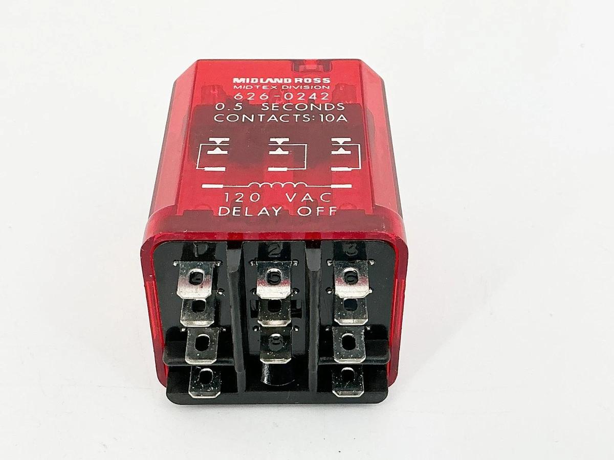 New Midland Ross 626-0242 Relay 0.5 Seconds 10A 120V 11Pin - No BOx