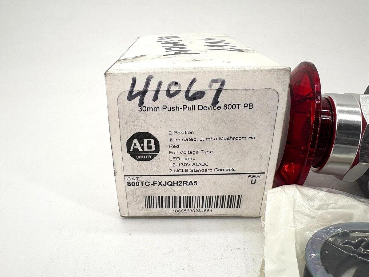 New Allen Bradley 800TC-FXJQH2RA5 Ser. U Illuminated Jumbo Pushbutton 2-Pos.