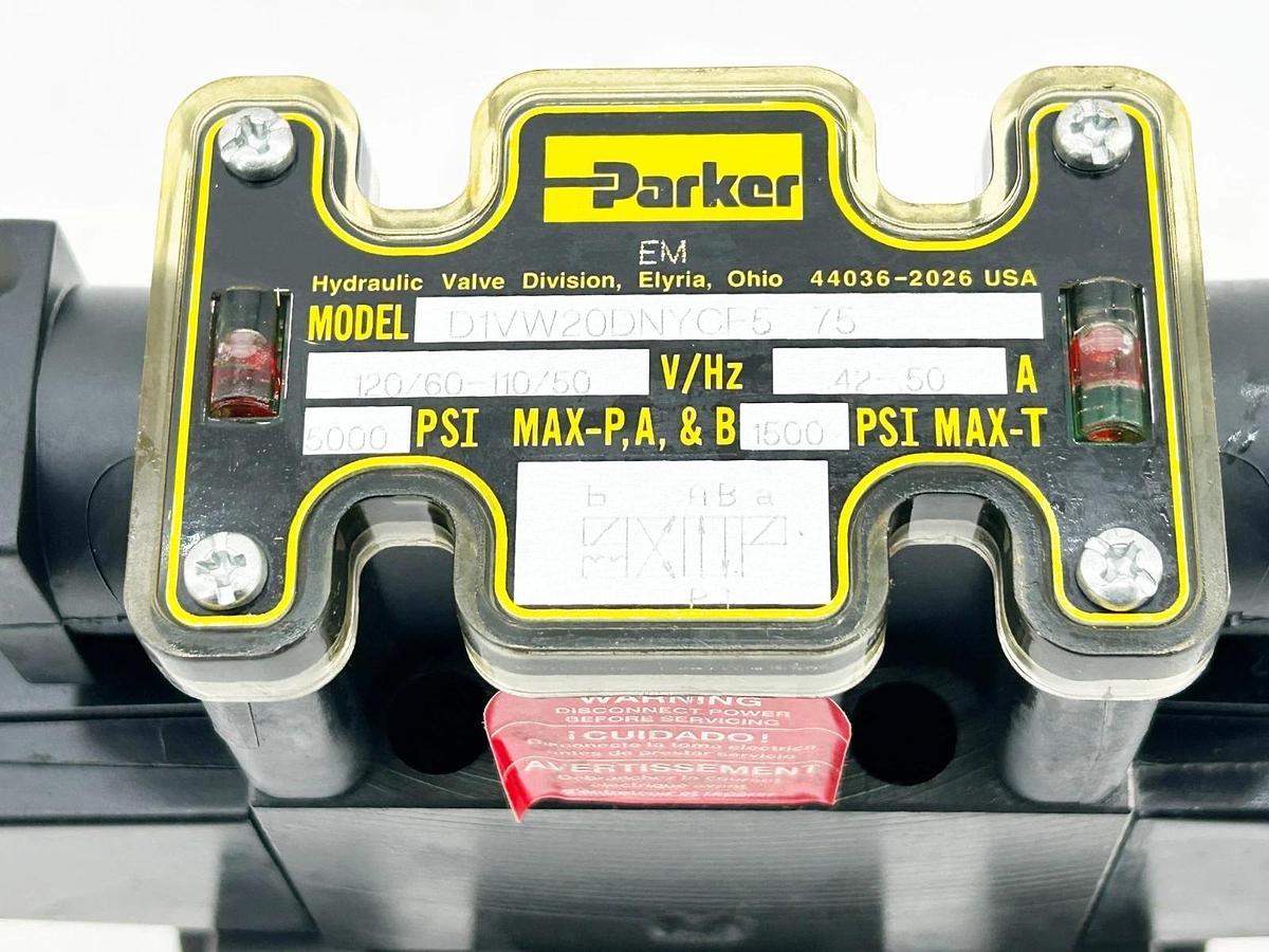 New Parker D31VW20D4NYCF5 75 Hydraulic Valve 5000PSI 50A 120V - No Box
