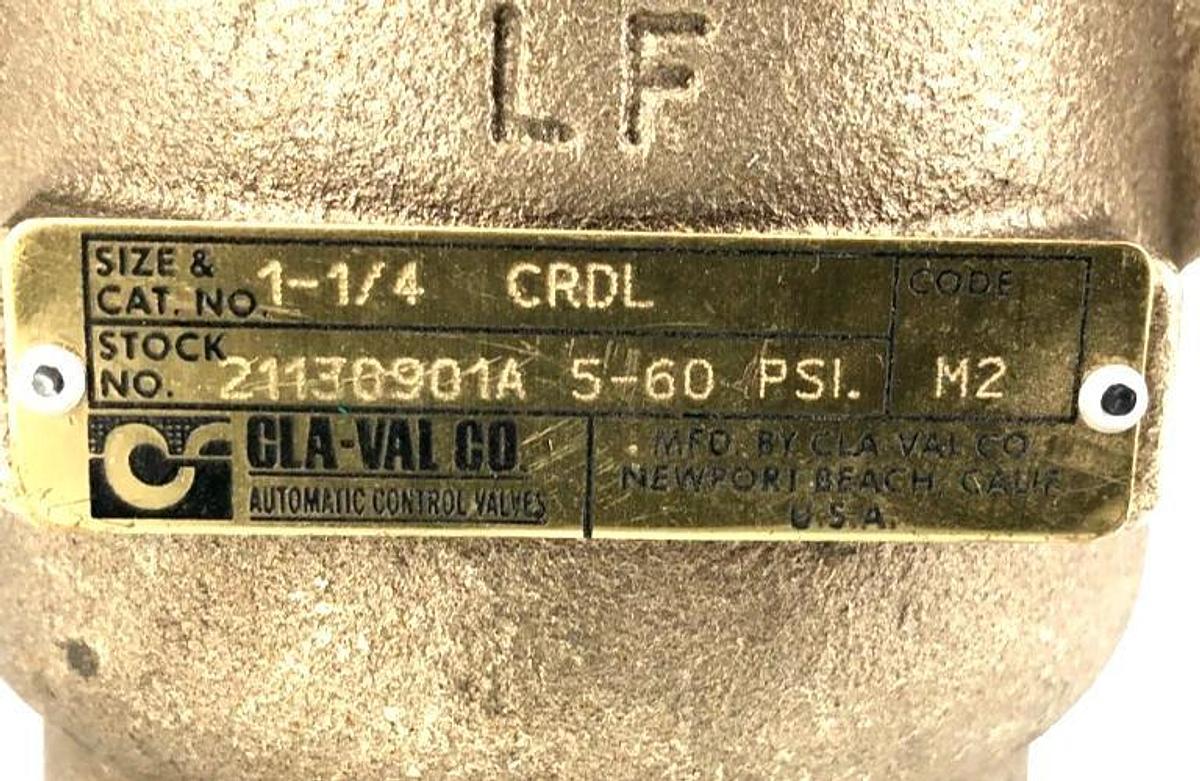 New Cla-Val CRDL Pressure Relief Valve Size 1-1/4 5-760psi 21130901A - No Box