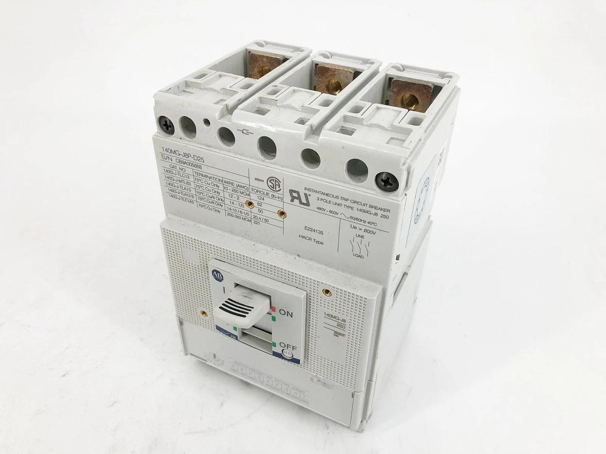 New Allen Bradley 140MG-J8P-D25 Circuit Breaker 480-600V 250A 3P J-Frame No Box