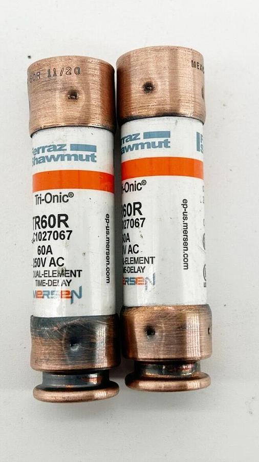 New Lot of 2 Ferraz Shawmut TR60R Dual Element Time Delay Fuse 60A 250V