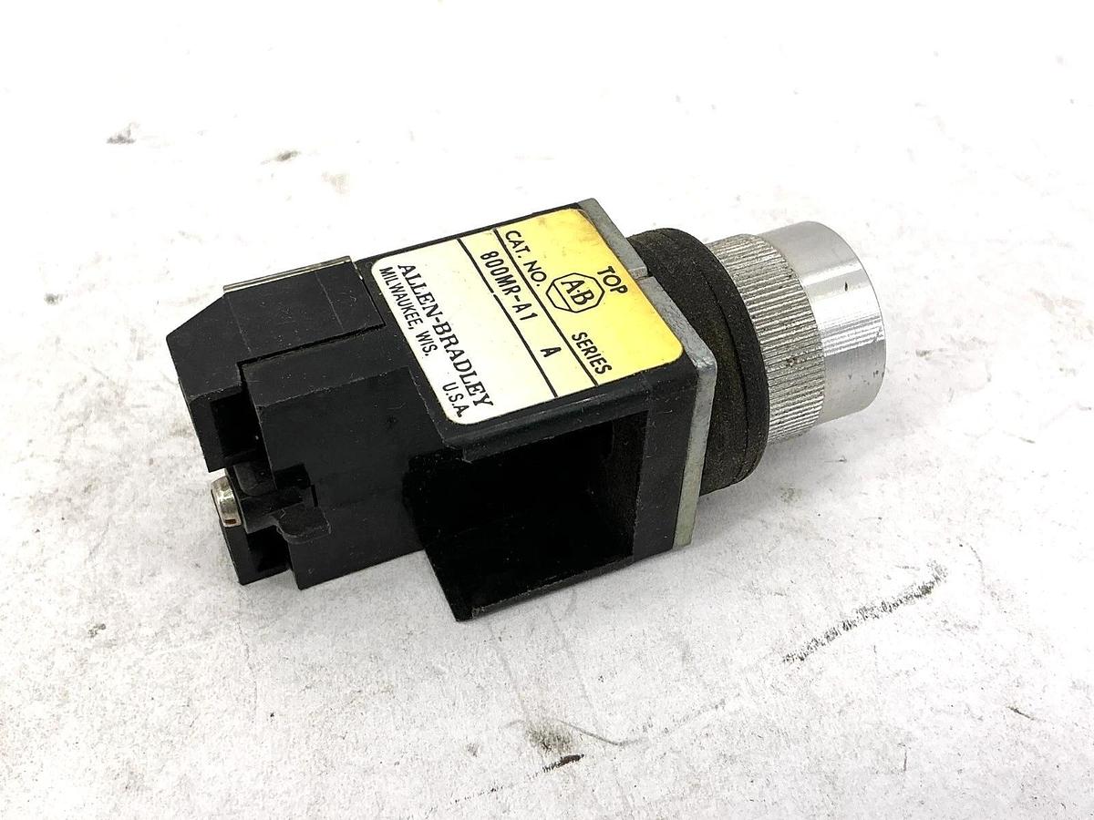 Used Lot of 3 Allen Bradley 800MR-A1 Ser A Pushbutton w/ 800M-XD1S Contact Block