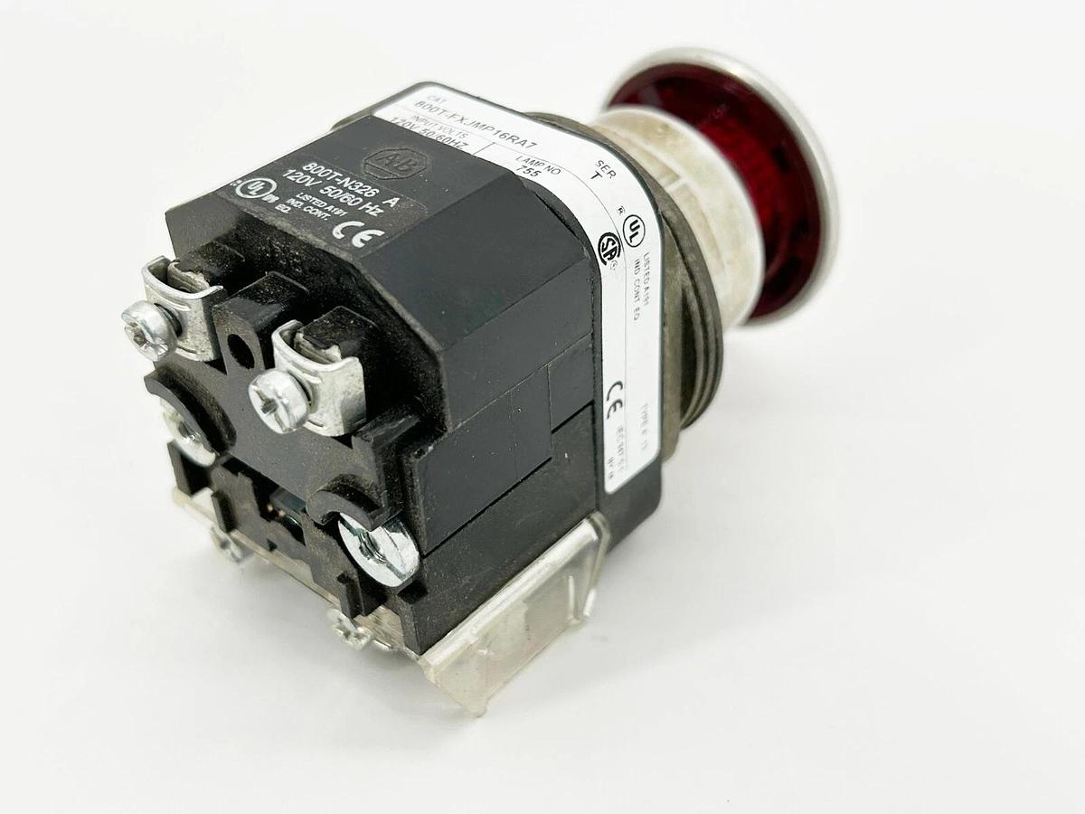Used Allen Bradley 800T-FXJMP16RA7 Pushbutton 30mm Illuminated Red 3 Position