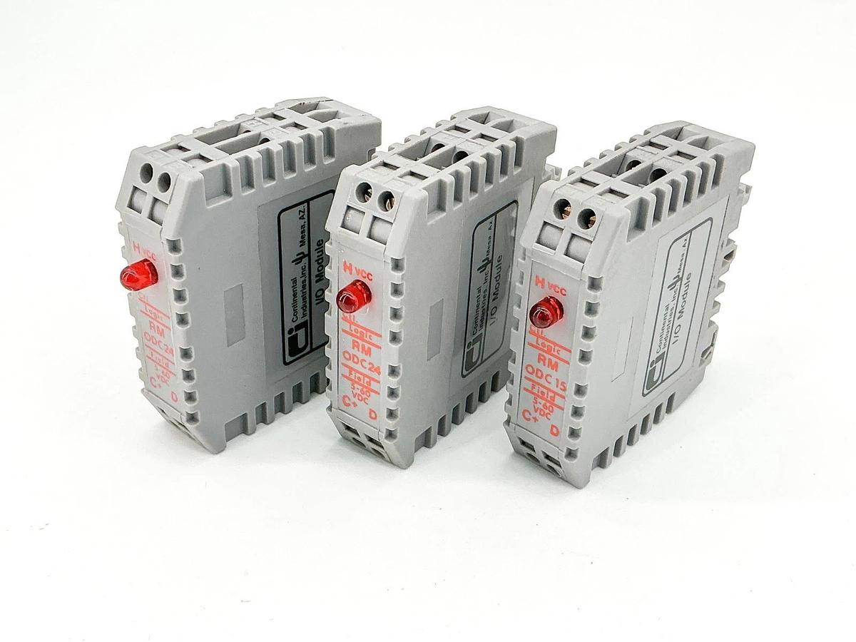 New Lot of 3 Continental Industries Inc. RM-ODC24 I/O Module 5-60VDC - No Box