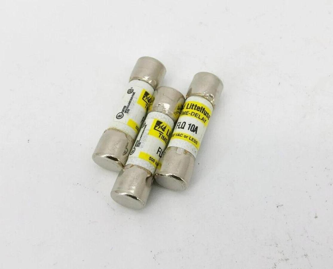 Lot of 3 New Littelfuse FLQ10A Time Delay Fuses 500V 10A