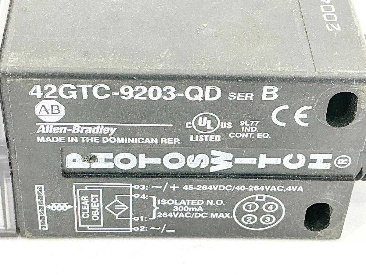 New Allen Bradley 42GTC-9203-QD Photoswitch Sensor 45-264VDC Ser.B - No Box