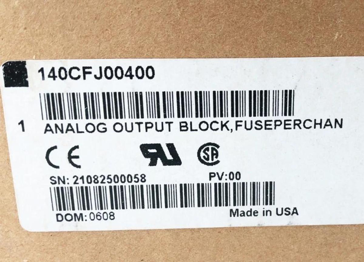 New Schneider Electric 140CFJ00400 Modicon Analog Output Block Sealed Box