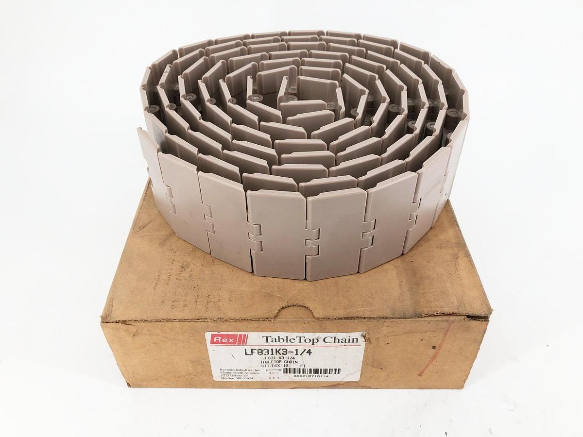 New Rexnord LF831K3-1/4 TableTop Chain 10 FT.