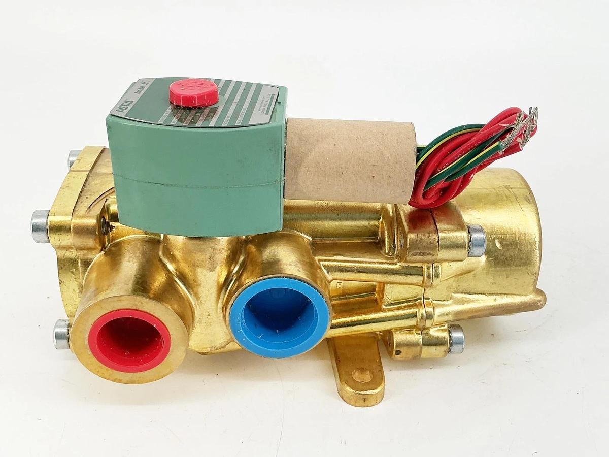 New Asco 8344G076 240VDC 4 Way Solenoid Valve 10-125PSI 11.6W 3/4"Pipe -No Box