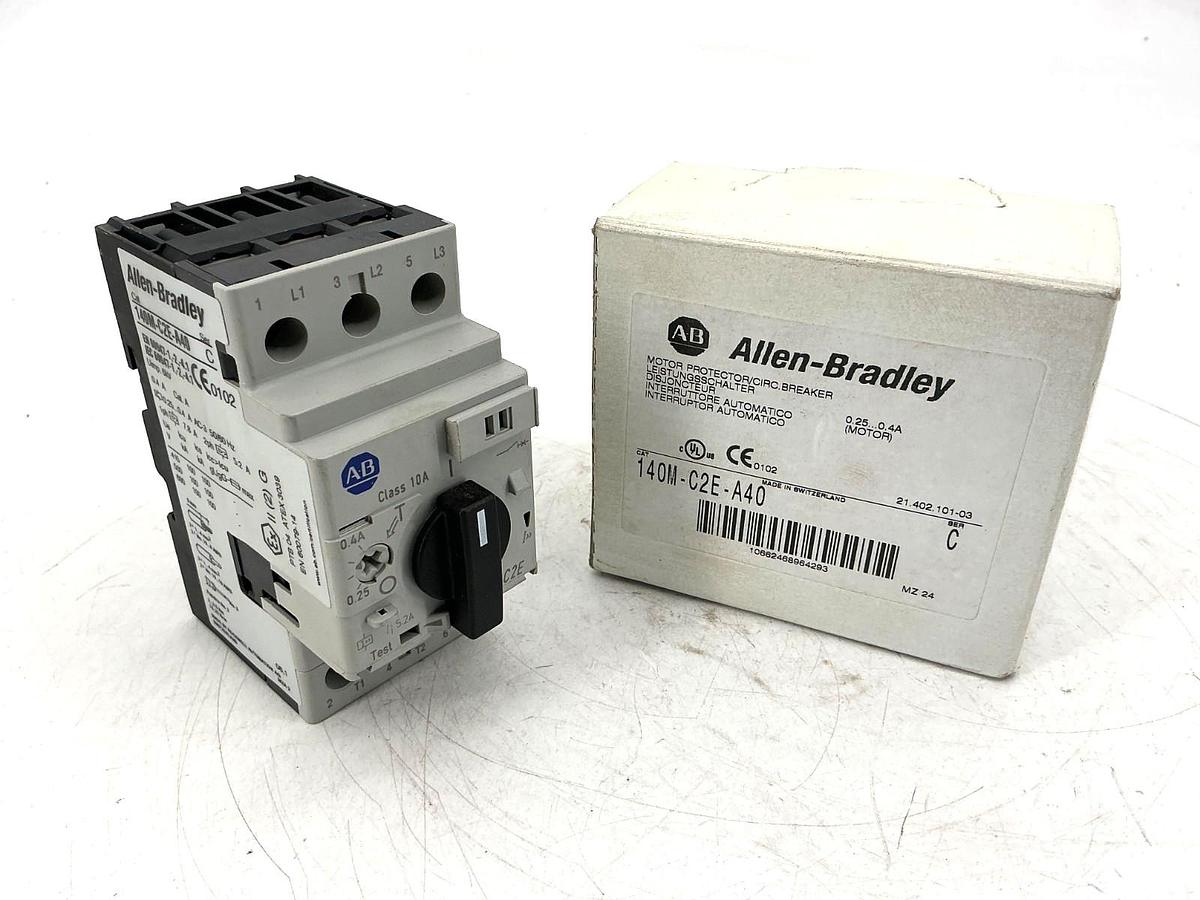 New Allen Bradley 140M-C2E-A40 Ser C Motor Protector/Circ Breaker 0.25-0.4A