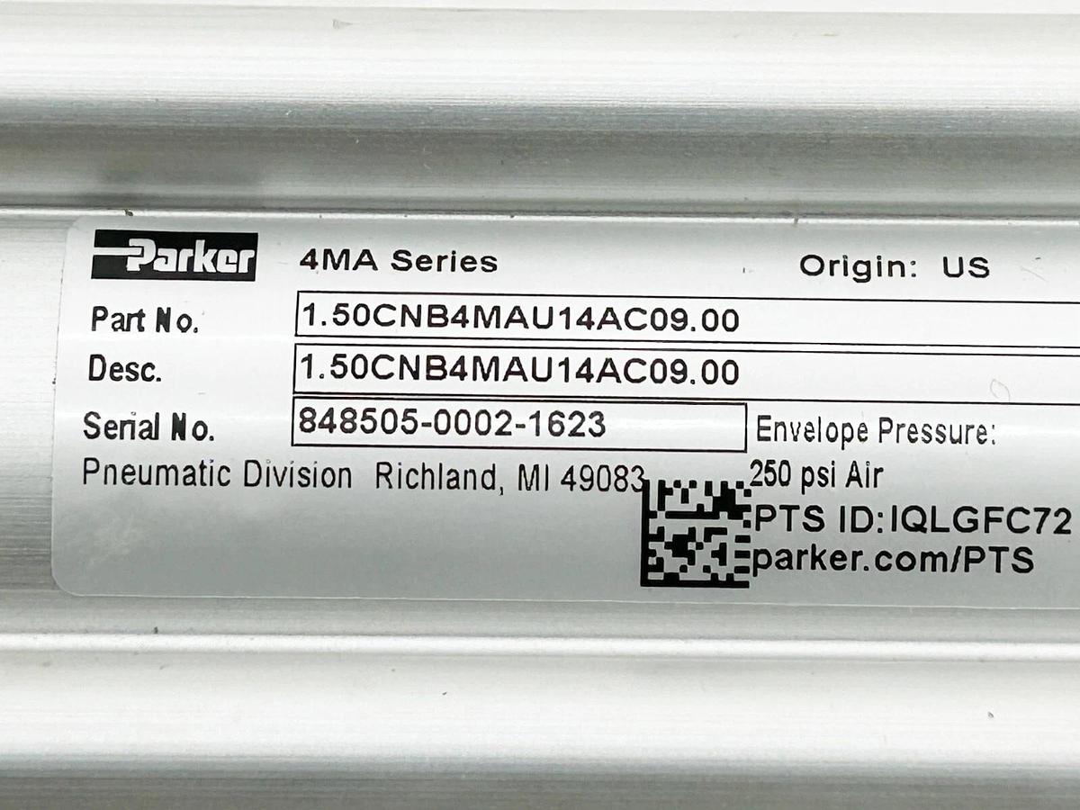 New Parker Pneumatic Cylinder 1.50CNB4MAU14AC09.00 Double Acting Non Lube NFPA T
