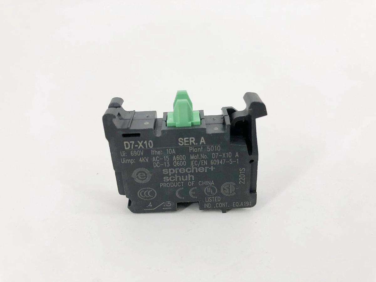 New Sprecher + Schuh D7M-F2MX10 Black Pushbutton Momentary 22mm
