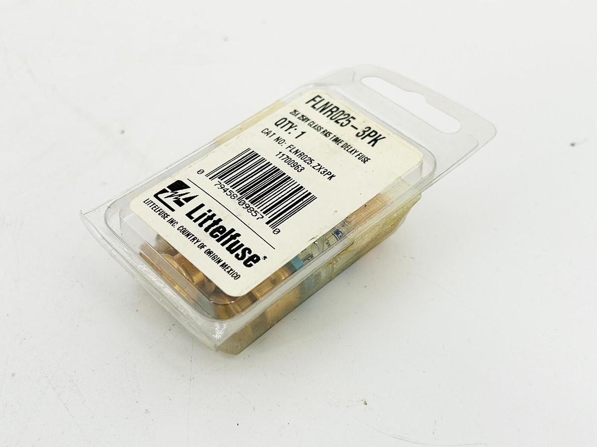 New Littelfuse FLNR025 Time Delay Dual Element Fuse 25A 250V 3 Pack
