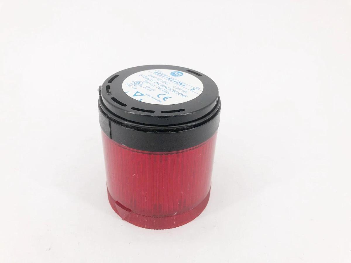 Used Allen Bradley 855T-B24DN4 Ser. B Red Stack Light Steady 24VAC/DC