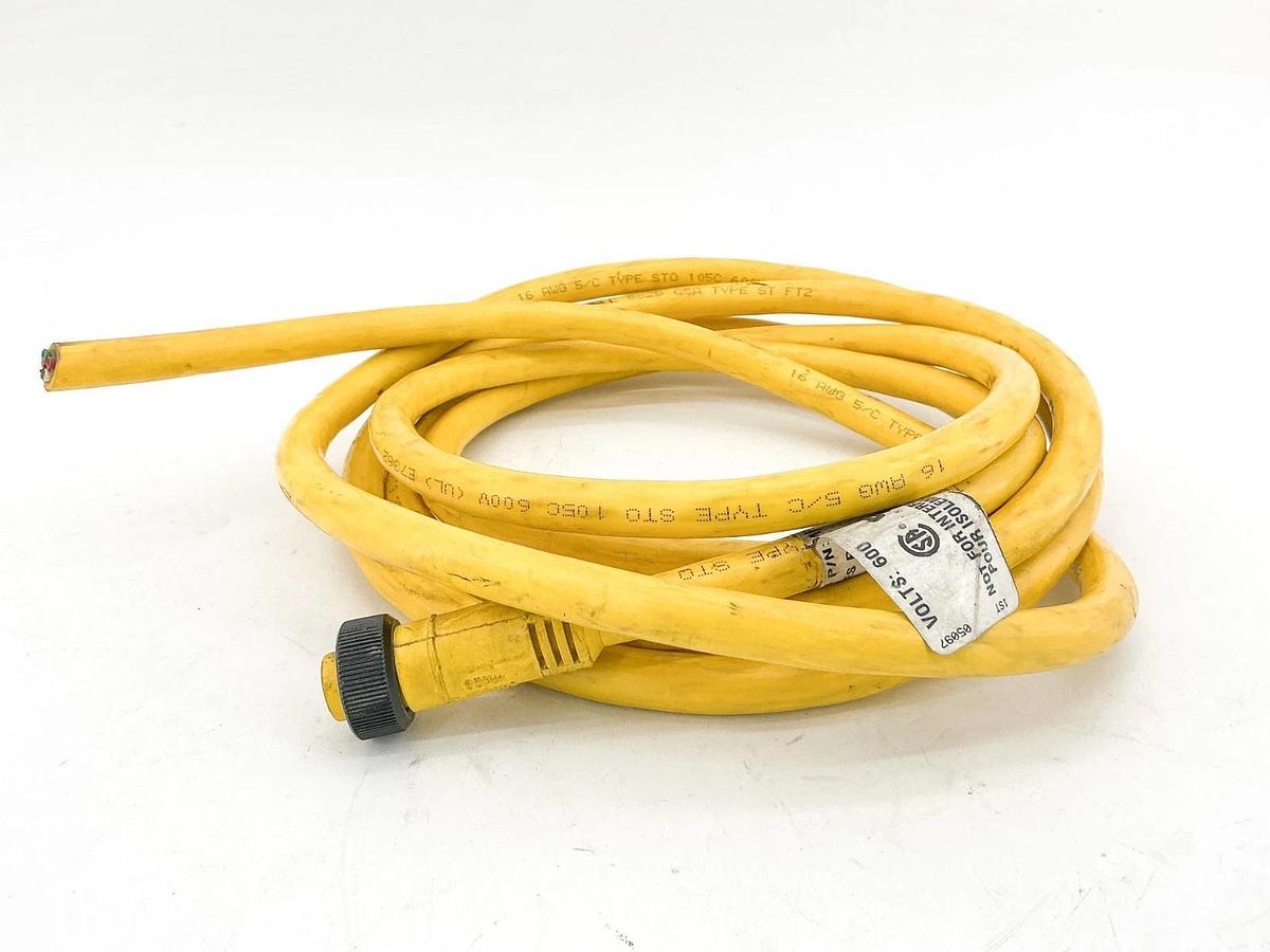 Used Cooper Crouse Hinds 5000111-5C Cordset 600V 8A 4Wire 12'