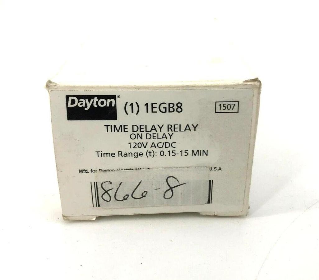 New Dayton 1EGB8 Time Delay Relay 120VAC 10A