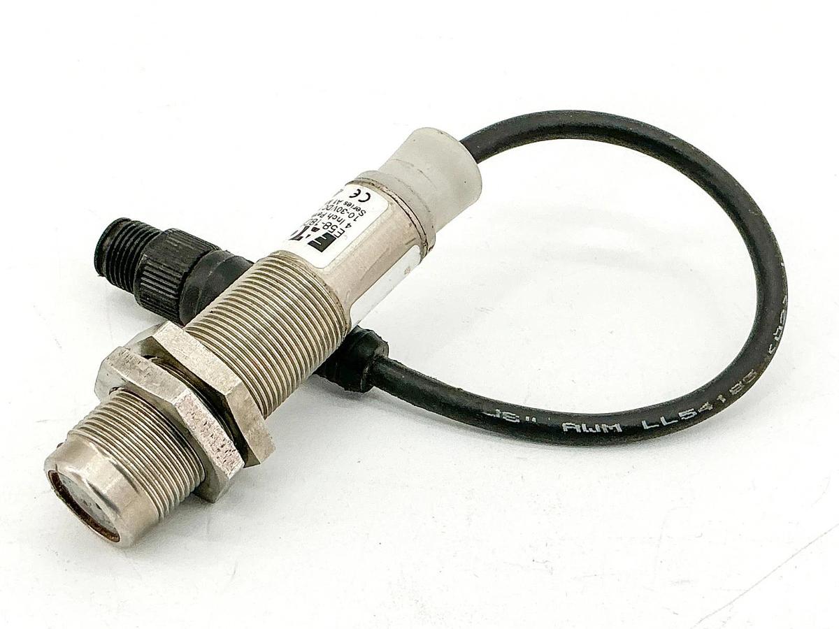New Eaton E58-18DP100-HLP Photoelectric Sensor Tubular 10-30VDC 100mA - No Box