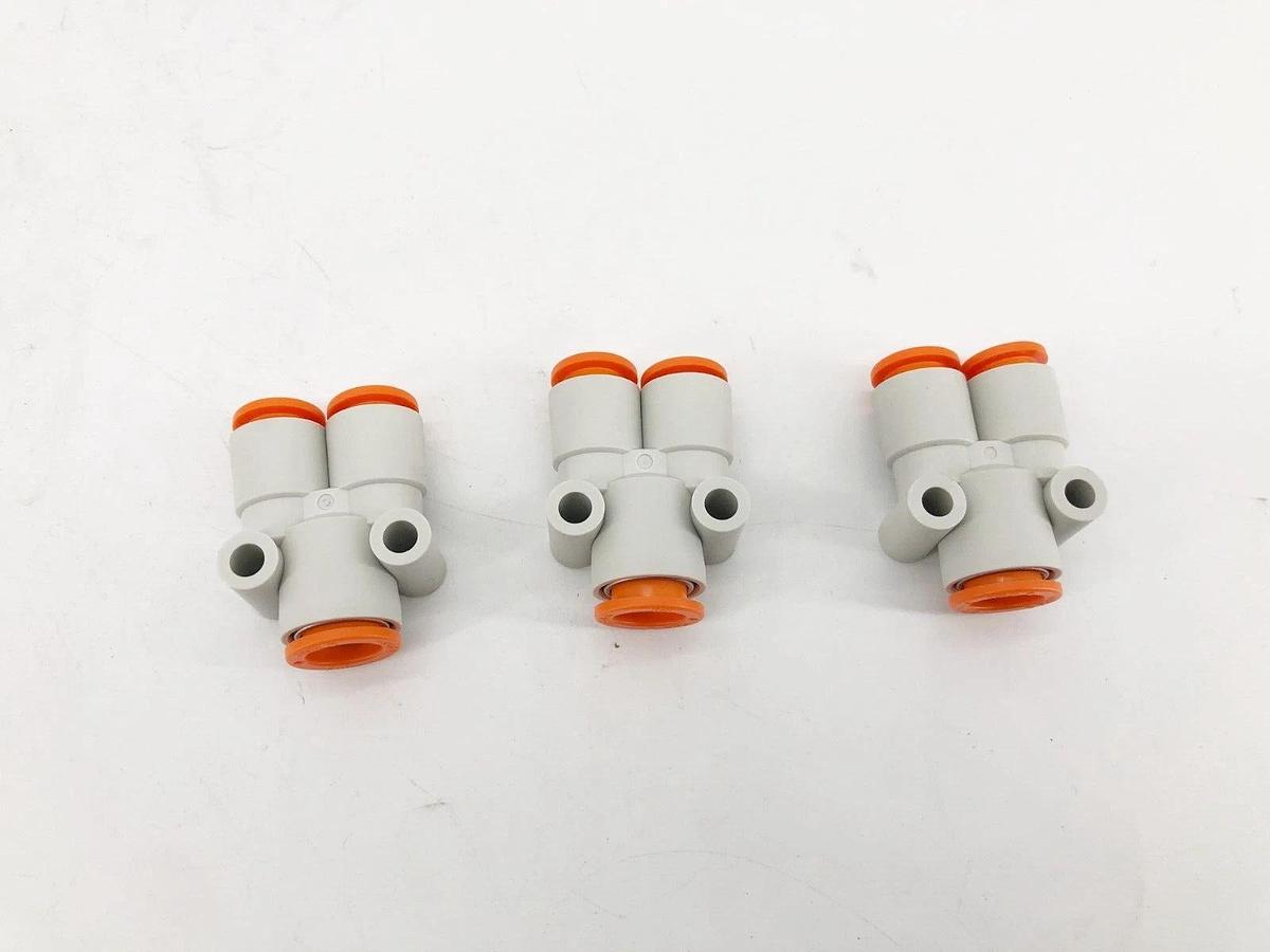 Lot of 3 New SMC KQ2U09-11A One Touch Fittings 5/16" Tube OD x 3/8" Port