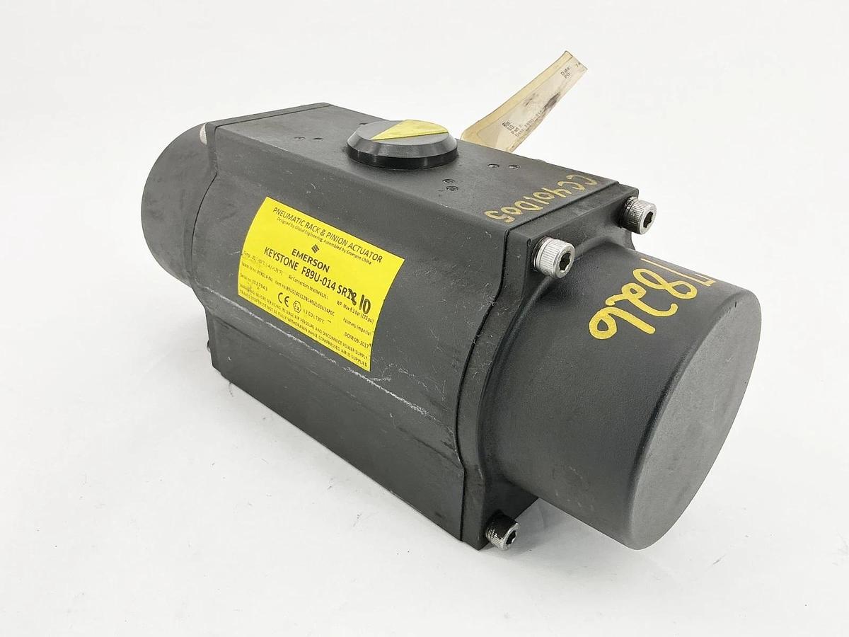 Used Emerson F89U-014SR10 Pneumatic Rack & Pinion Actuator 120PSI