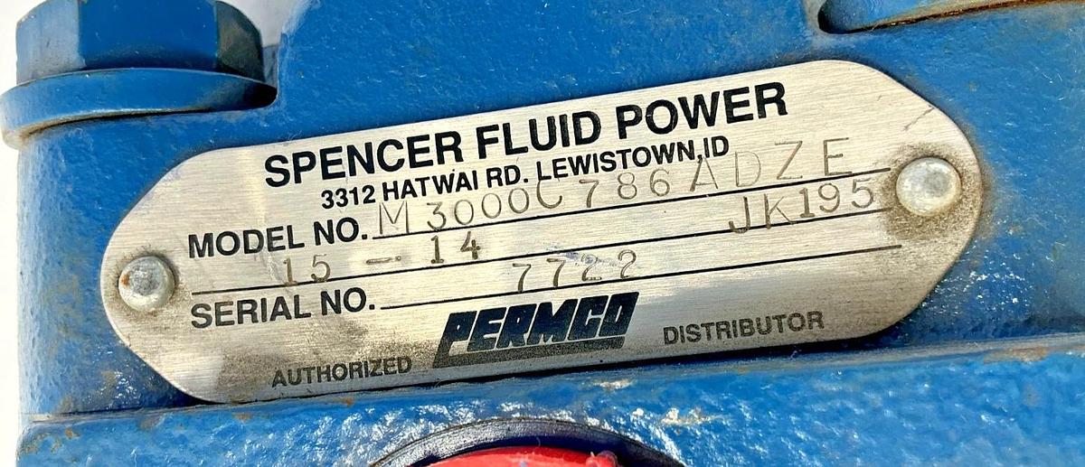 New Permco M3000C786ADZE Hydraulic Motor 3000 Series 15-14 JK195 - No Box