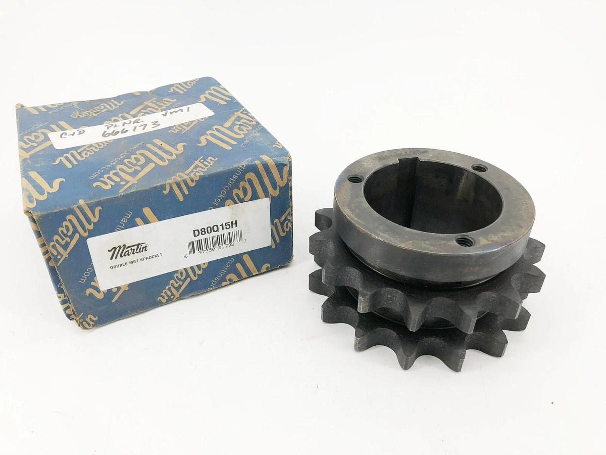 New Martin D80Q15H Split Double Roller Sprocket 15 Teeth #80 Chain 2-5/8" Bore