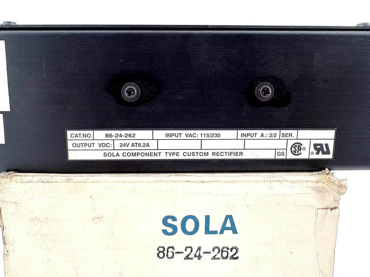 New Sola 86-24-262 Power Supply 24VDC Output 115/230VAC Input