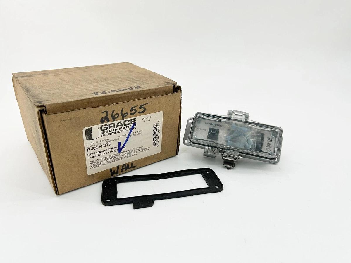 New Grace Products P-R2-H3R3 Ethernet Panel Basket Bulkhead Connector 120V