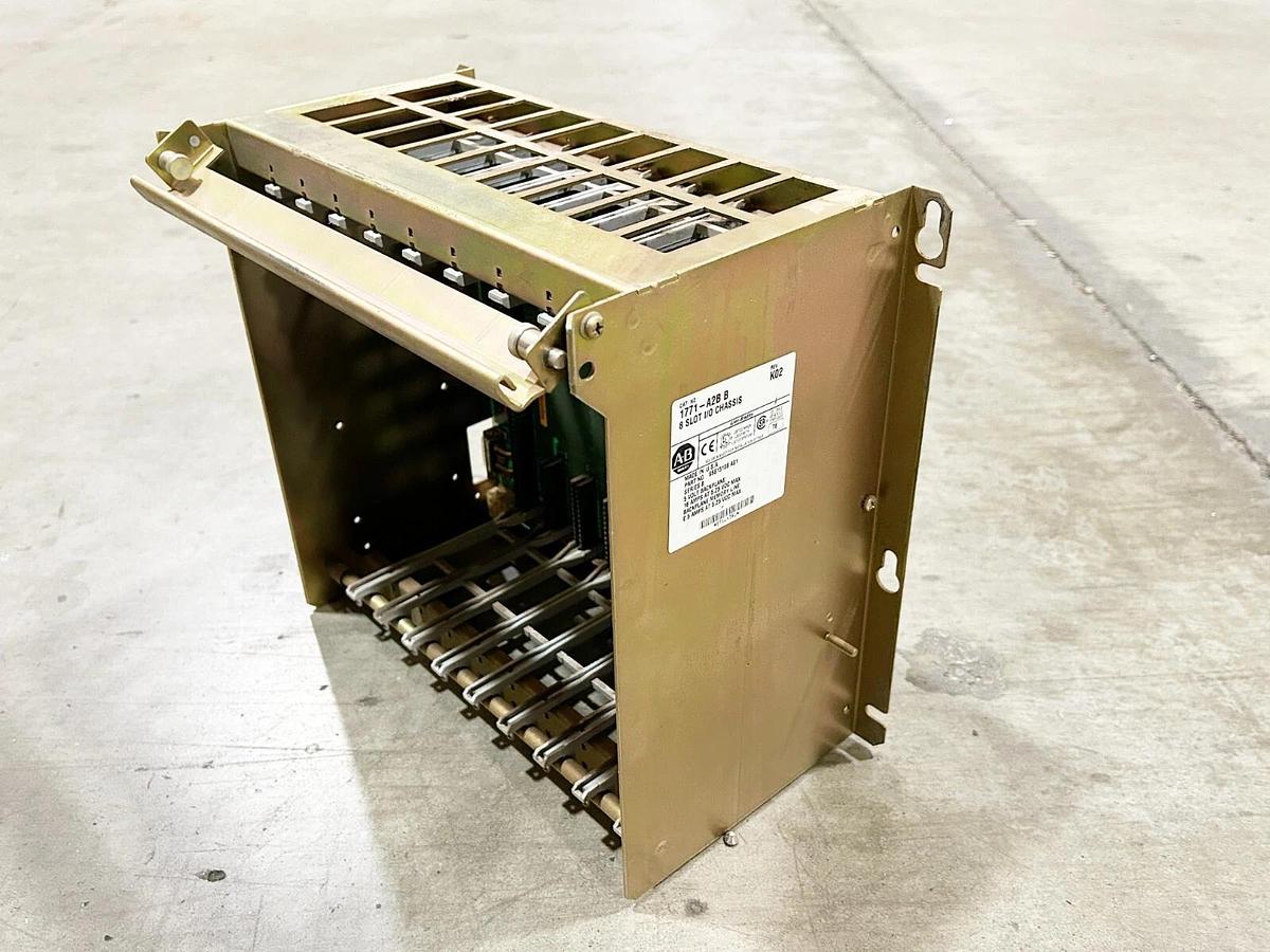 Used Allen Bradley 1771-A2B I/O Chassis Assembly PLC 5 8 Slot 16A 5VDC