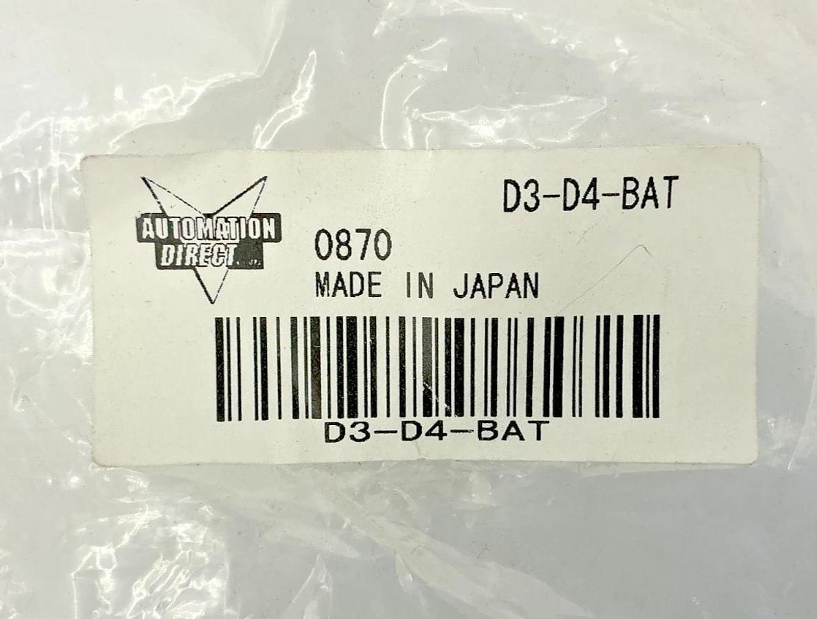 New Automation Direct D3-D4-BAT Lithium Battery D3D4BAT