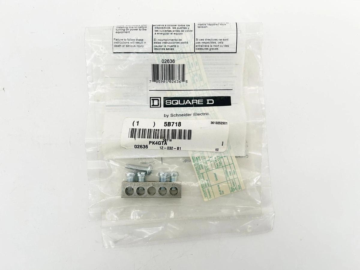 New Lot of 3 Square D PK4GTA Grounding Bar Kit 5B718