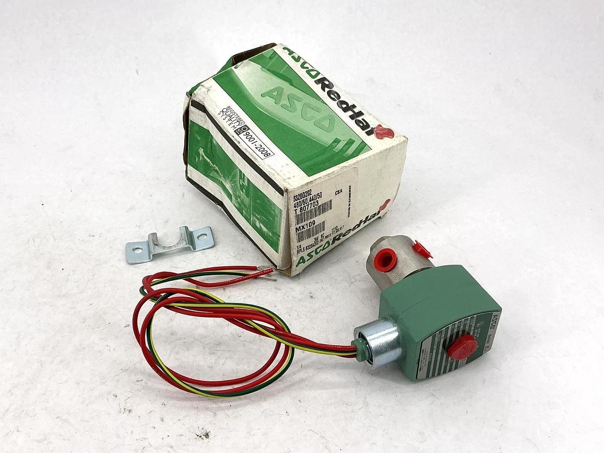 New ASCO 8320G202 Solenoid Valve 440-480V 50/60HZ 1/4" Pipe 10.1 Watts 3-Way