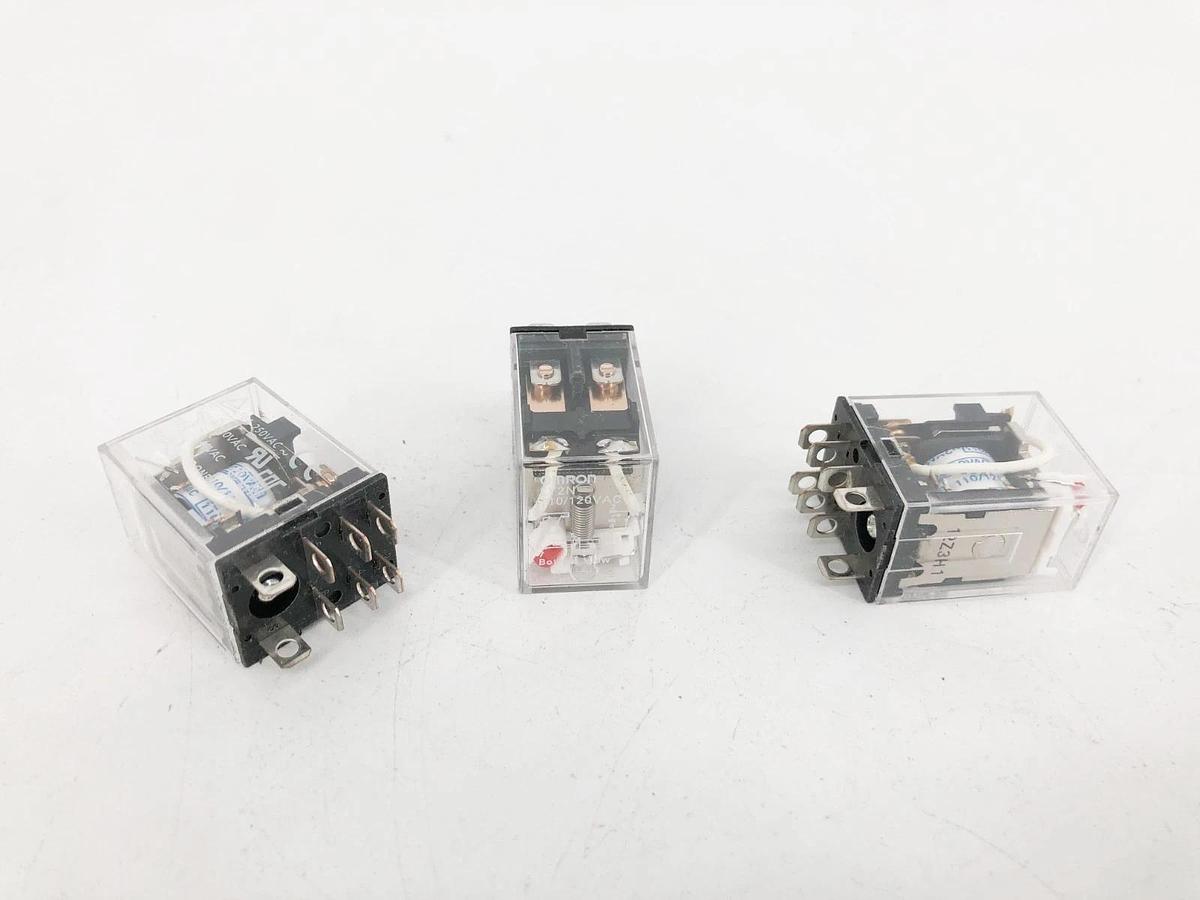 Lot of 3 New Omron LY2N Relays 110/120VAC 8-Pin - No Box