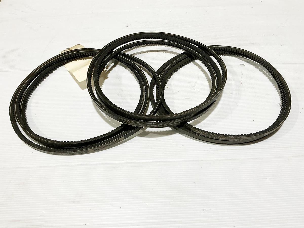 New Lot of 3 Goodyear 3VX1000 Cogged V-Belt 100" OD 0.38Width 1 Rib - No Box