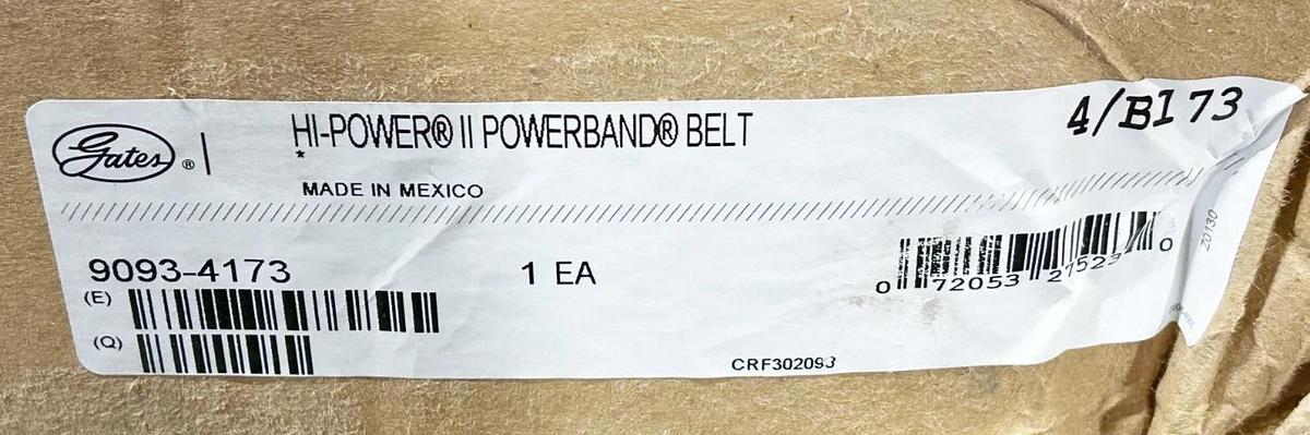 New Gates 4/B173 Belt Hi-Power II Powerband V-Belt 4B173 9093-4173