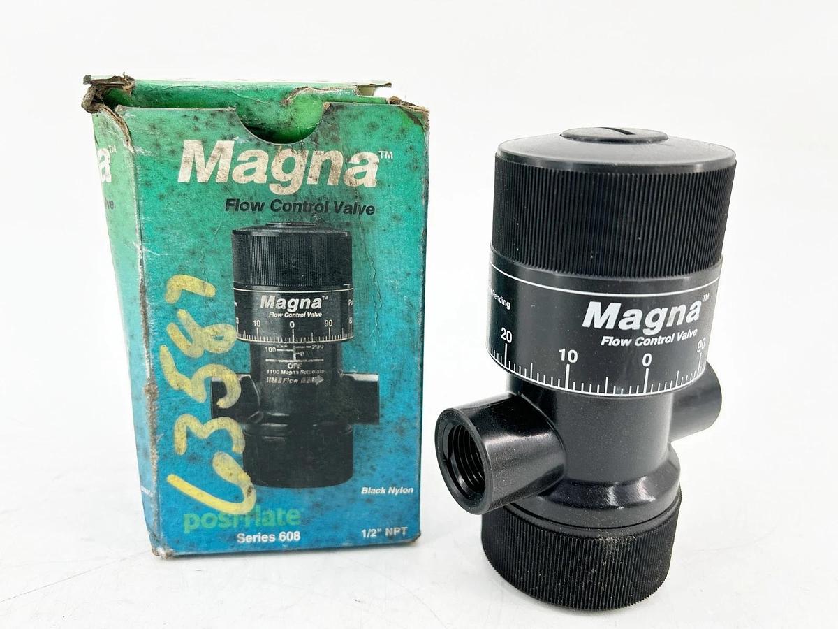 New Magna 1039906 Valve Flow Control Posi-Flate 1/2" NPT Black Nylon Series 608