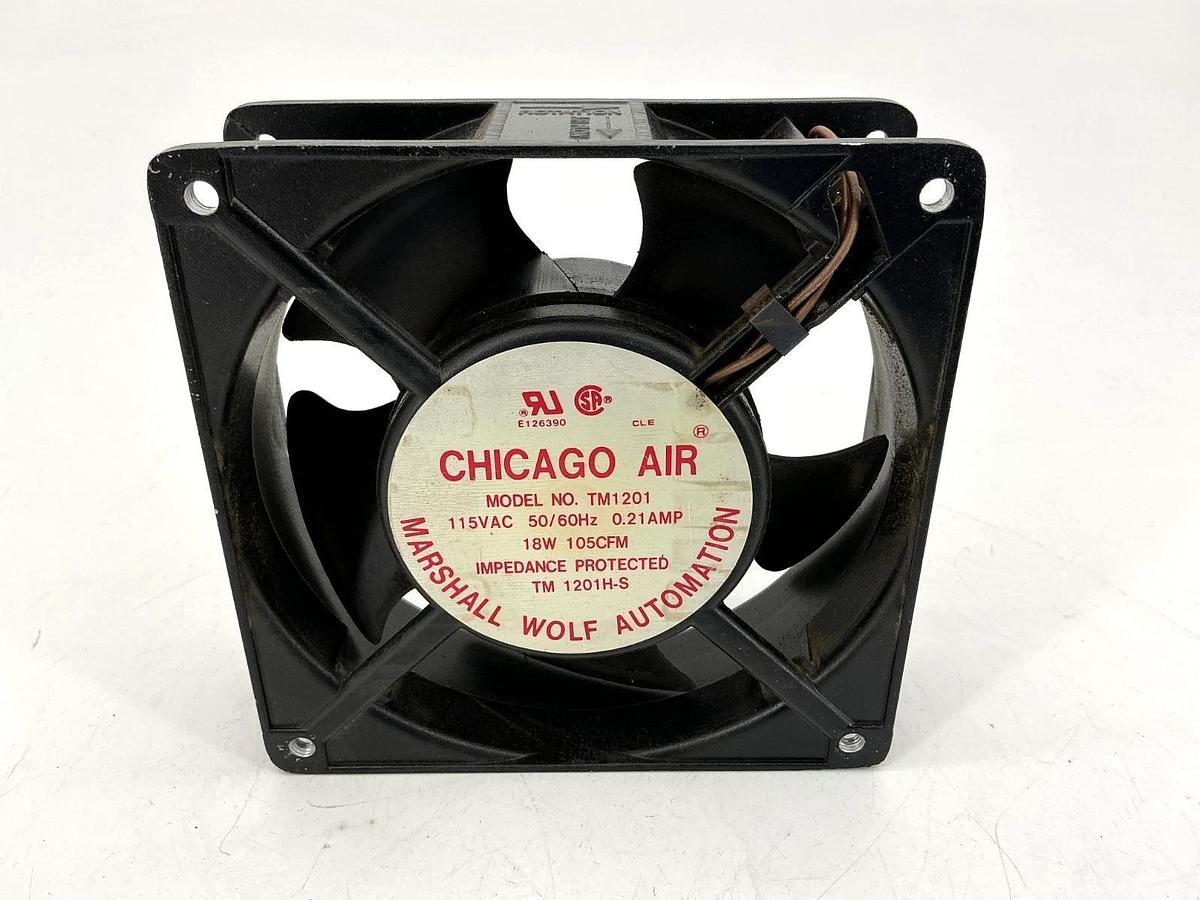 Used Chicago Air TM1201 Cooling Fan 18W 105CFM 0.21A 115VAC 50/60HZ TM-1201H-S