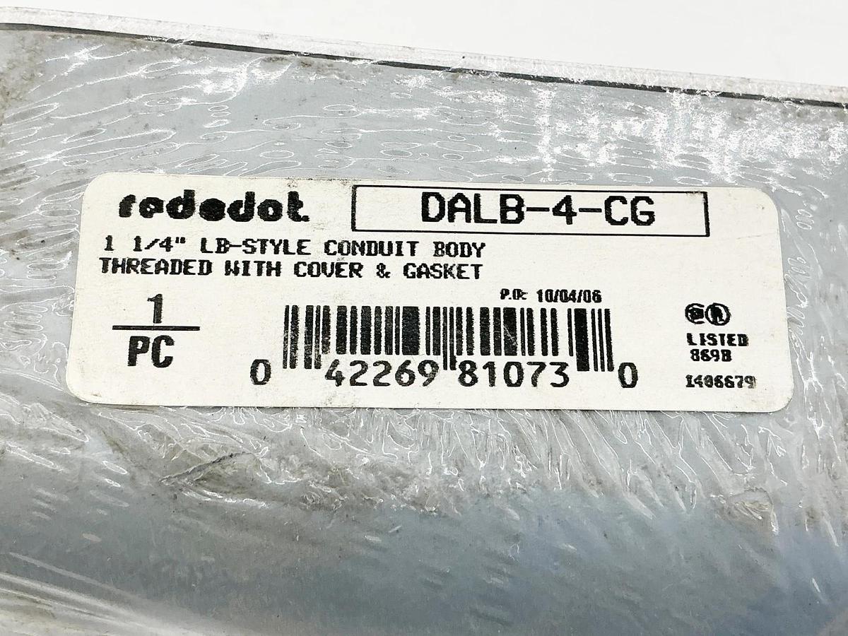 New Lot of 2 Reddot DALB-4-CG LB-Style Conduit Body 1-1/4" W/ Gasket and Cover