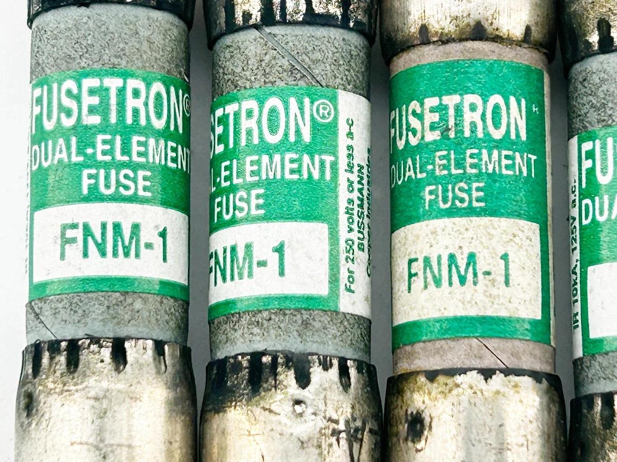 Used Lot of 9 Bussmann FNM-1 Dual Element Time Fuse 1A 250V