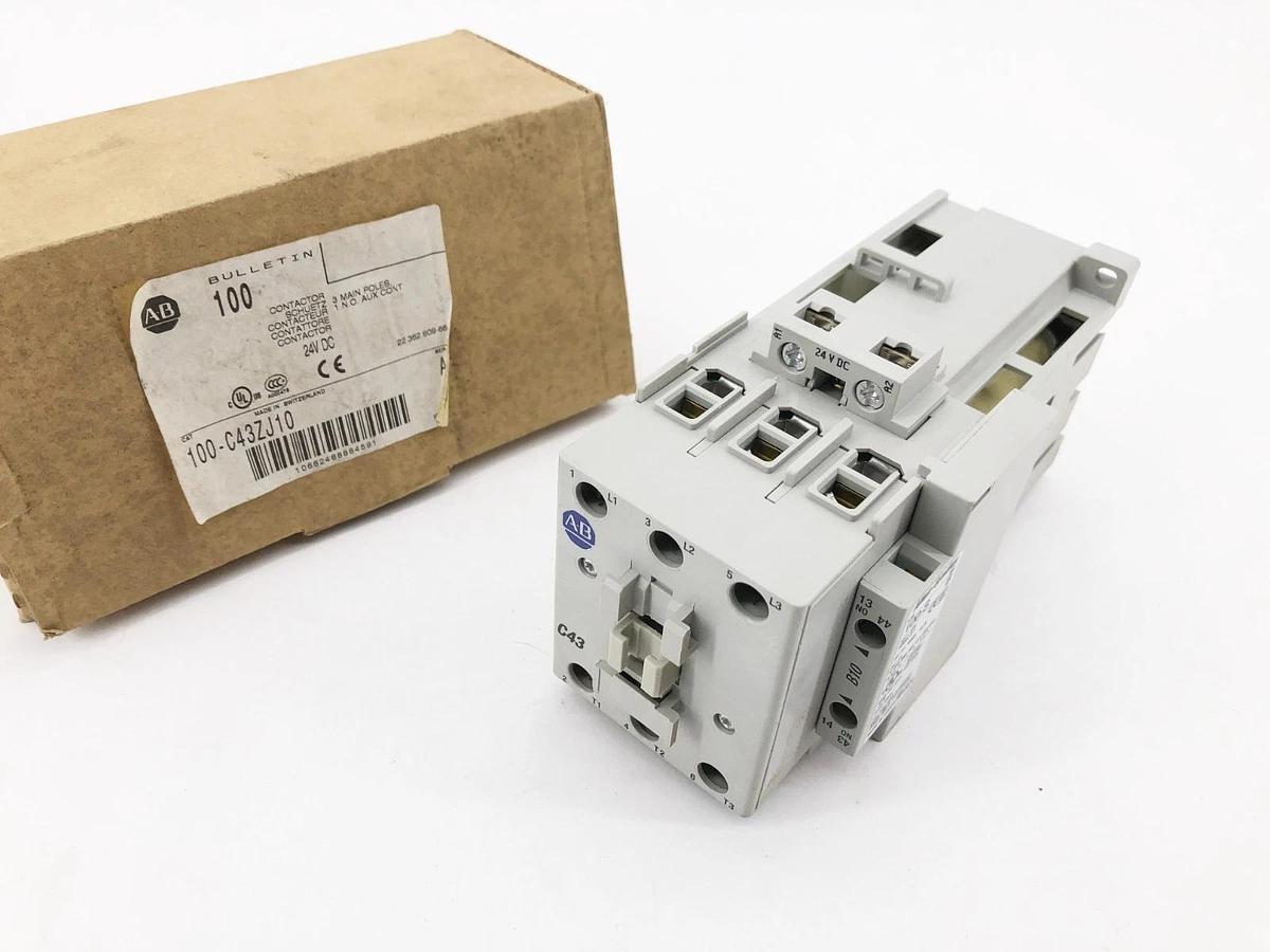 New Allen-Bradley 100-C43ZJ10 Ser. A Contactor 24VDC 3 Pole