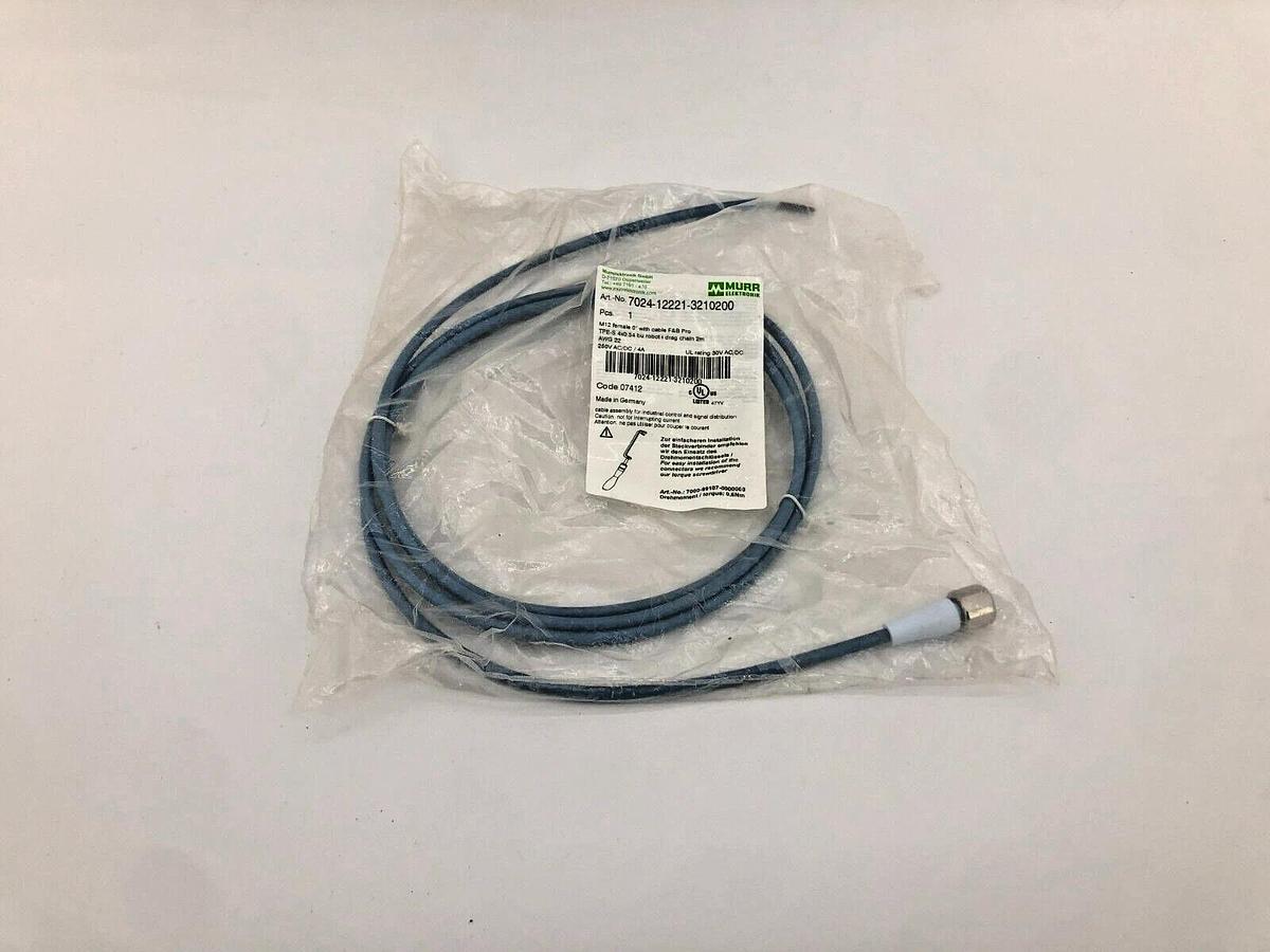 Lot of 3 New Murr Elektronik 7024-12221-3210200 Cables M12 Axial Female 6.5FT.