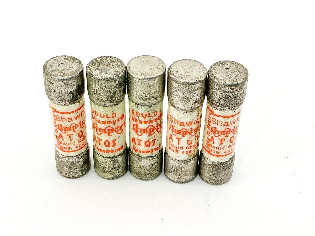 New Lot of 5 Gould Shawmut ATQ1 Amp Trap Fuse 1A 500V - No Box