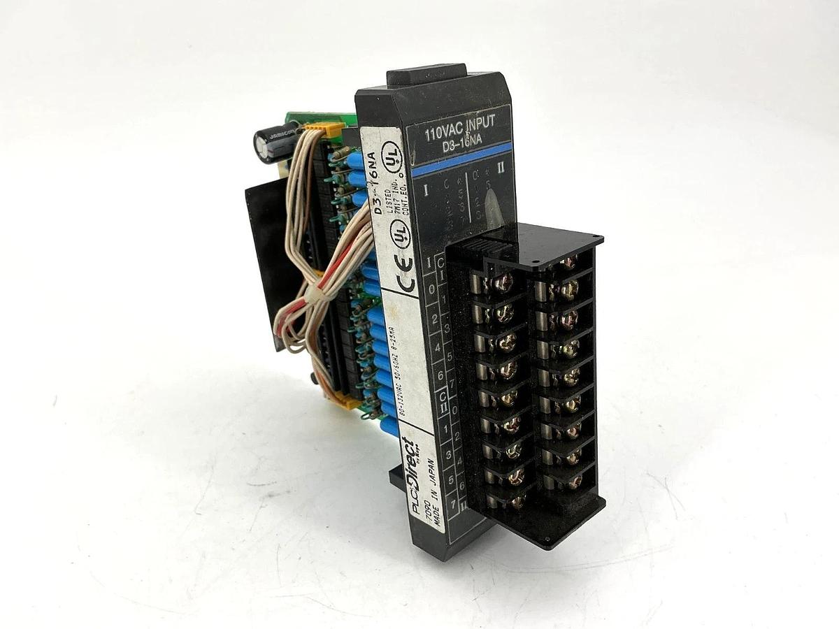 Used PLC Direct D3-16NA Input Module 16-Point 110VAC 80-132VAC 50/60HZ 8-25mA D316NA